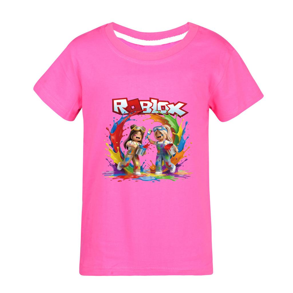 5577 Kids Casual Roblox Print Short Sleeves T-Shirt Top