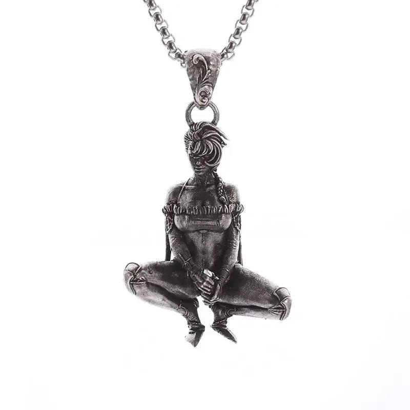 Hell Death Scythe Necklace Pendant Gothic Mysterious Devil Necklace Men\'s Personality Punk Retro Halloween Trend Jewelry