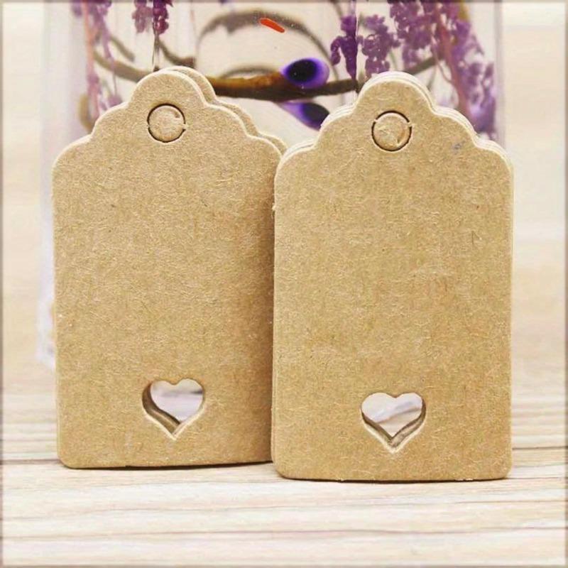 100Pcs Kraft Paper Tags Handmade with Love Hang Tags Garment Tags for Candy/Gift/Cookies Display Packing Label Card