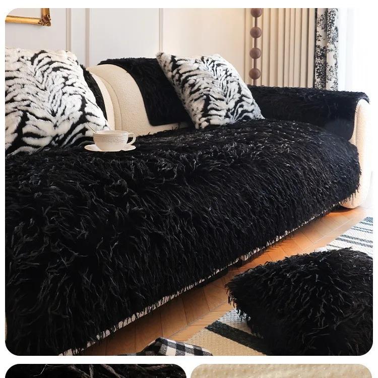 

Плюшевий зручний чохол Вітальня Тепла зима Диван Рушник Універсальний нековзкий килимок Диван Ковдра Диван Подушка Товстий Оксамит Диван 70x150cm 1pcs