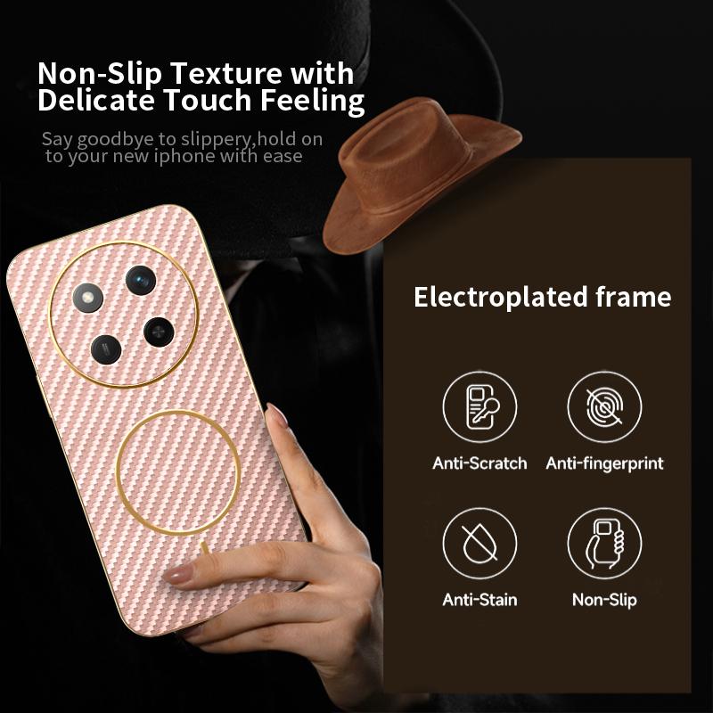 Pro Honor X9b 5G/Magic6 Lite 5G Pouzdro na telefon Texturované z uhlíkových vláken Elektroplátované TPU Zadní kryt