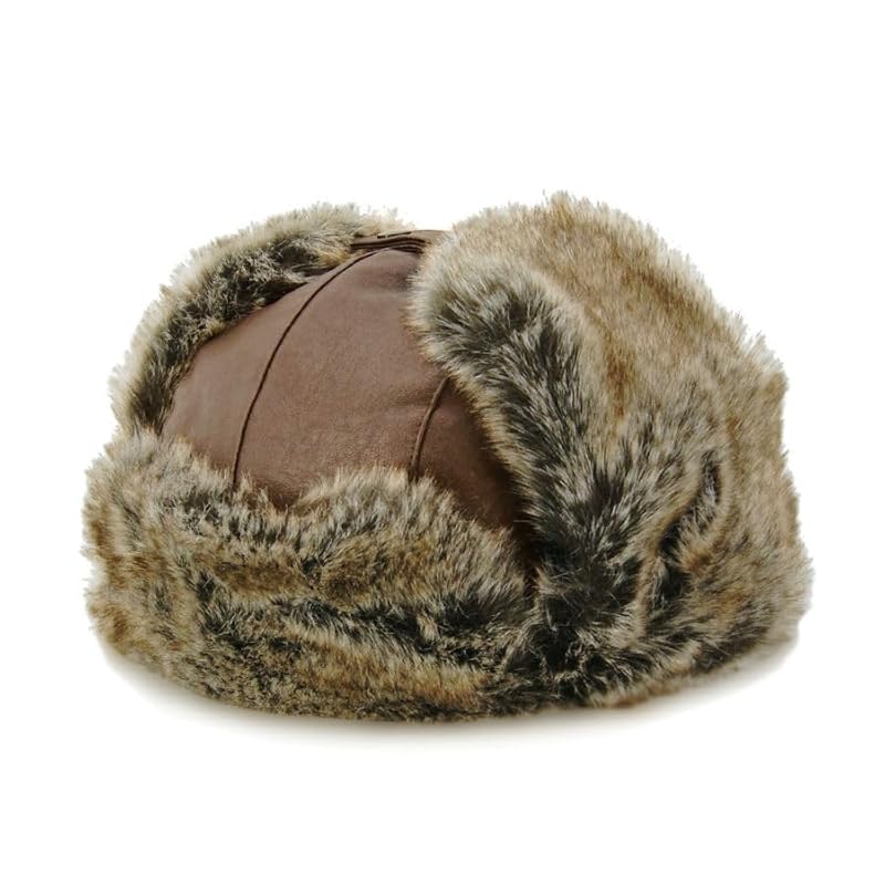 

[polcadot] faux leather flight cap (JP, alphabet, M, L, brown)