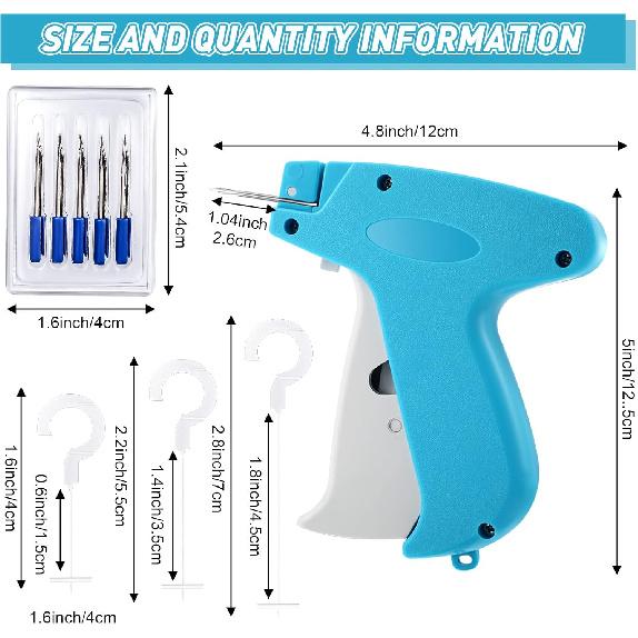 Honoson 1506 Pieces Clothes Tagging Applicator Set, Include Garment Tag Attacher with 5 Steel Needles and 1500 J-Hook Standard Fasteners in 3 Sizes