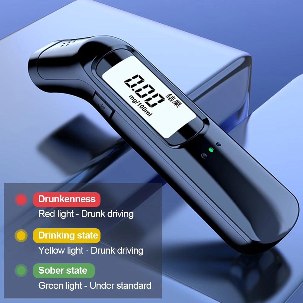 Alcohol Tester High Precision Breathalyzer Alcometer USB Rechargeable Non-contact LCD Display Digital Portable Alcohol Detector
