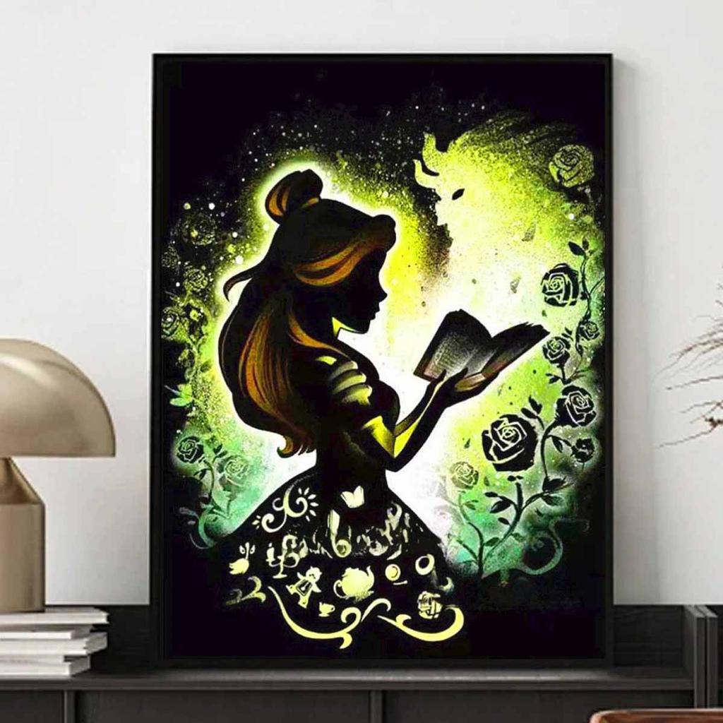 Full Round Diamond Painting The Princess Who Reads Books Art Rhinestone Picture Mosaic DIY 5D Cross Stitch Embroidery Home Decoration