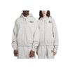 Nike X Stussy Stone Washed Fleece Zip Hoodie Grey Heather Unisex Tops FJ9181-050