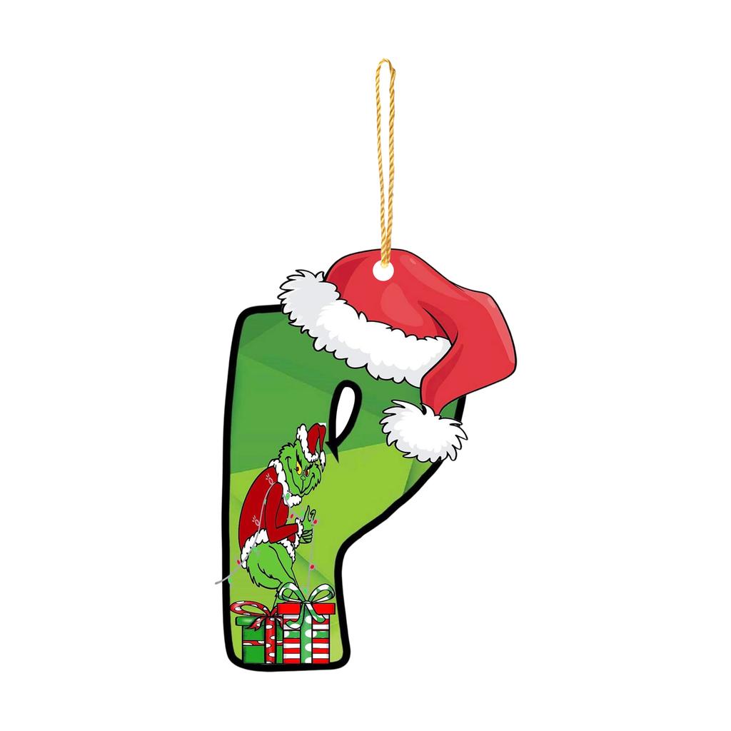 Santa 2D Flat Acrylic Christmas Tree Hanging Decoration Sports Car Decoration Flat Decoration Pendant