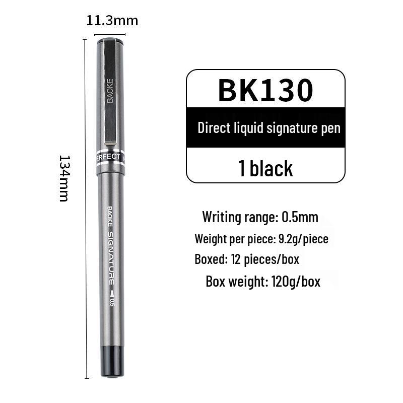Quick-Dry Black Rollerball Pen with Needle Tip for Exams & Signatures