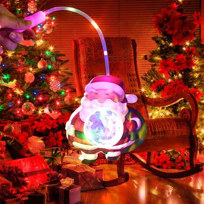 Lâmpada de projetor de natal brinquedos crianças lanterna portátil para caminhada noturna bolas de natal luz de alça de fada bola de brinquedo luminosa colorida