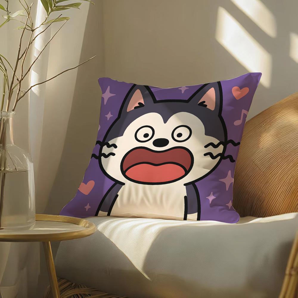 Surprised Cat Funny Party Pattern Pillow Case DoubleSided Plush Sofa Cushion Covers Organic Breathable Invisible Zipper