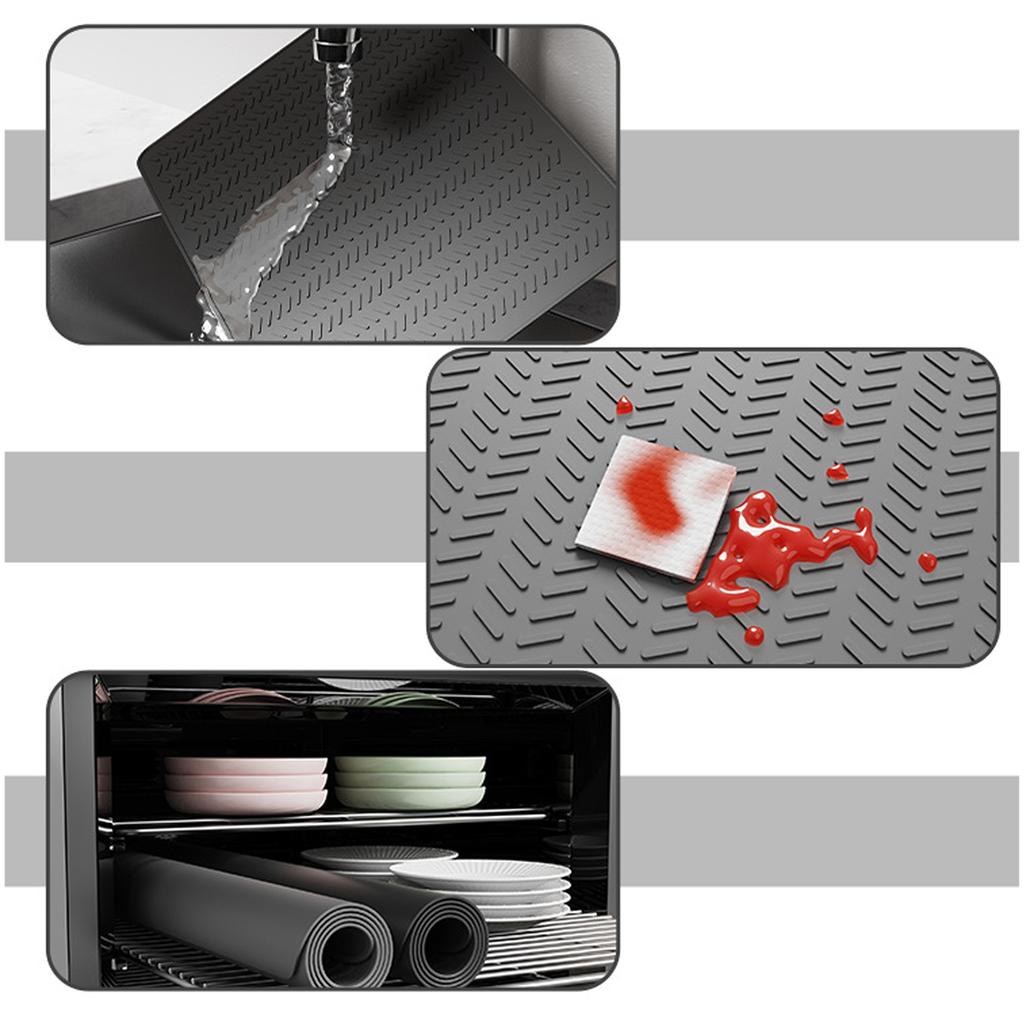Heatproof Silicone Electric Stove Mat for Glass Top Cooktops Scratch Resistant Dish Drying Pad Waterproof Kitchen Pad