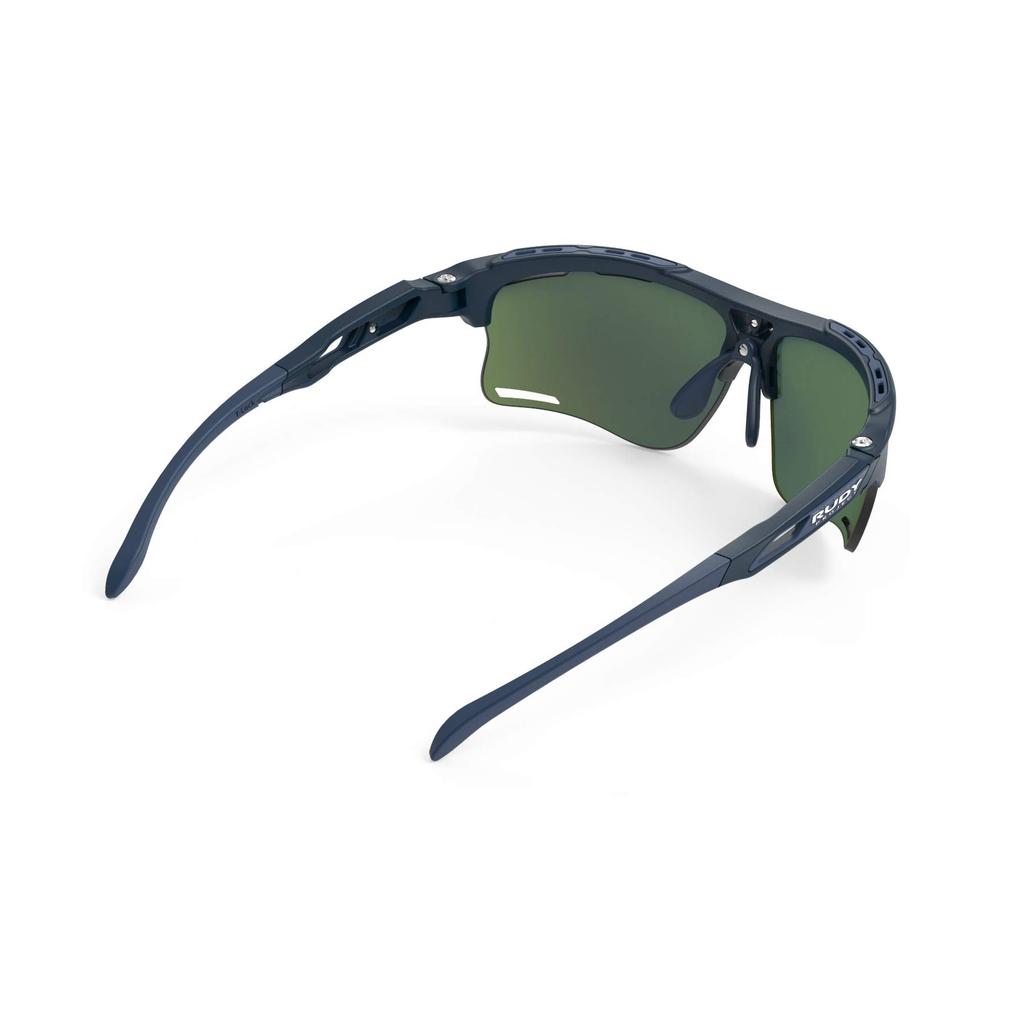 Rudy Project KEYBLADE Sportsonnenbrille für Straße und Blau-Marine Mattes Gestell mit Polar 3FX Multi Laser Blau Gläsern Fahrräder, Radfahren, Marathons, Joggen,