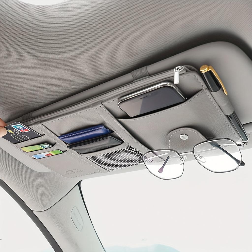 Car Sunshade Storage Clip. Multi Functional Car ID Card and Bill Storage Bag. Glasses and Mobile Phone Storage Hanging Bag