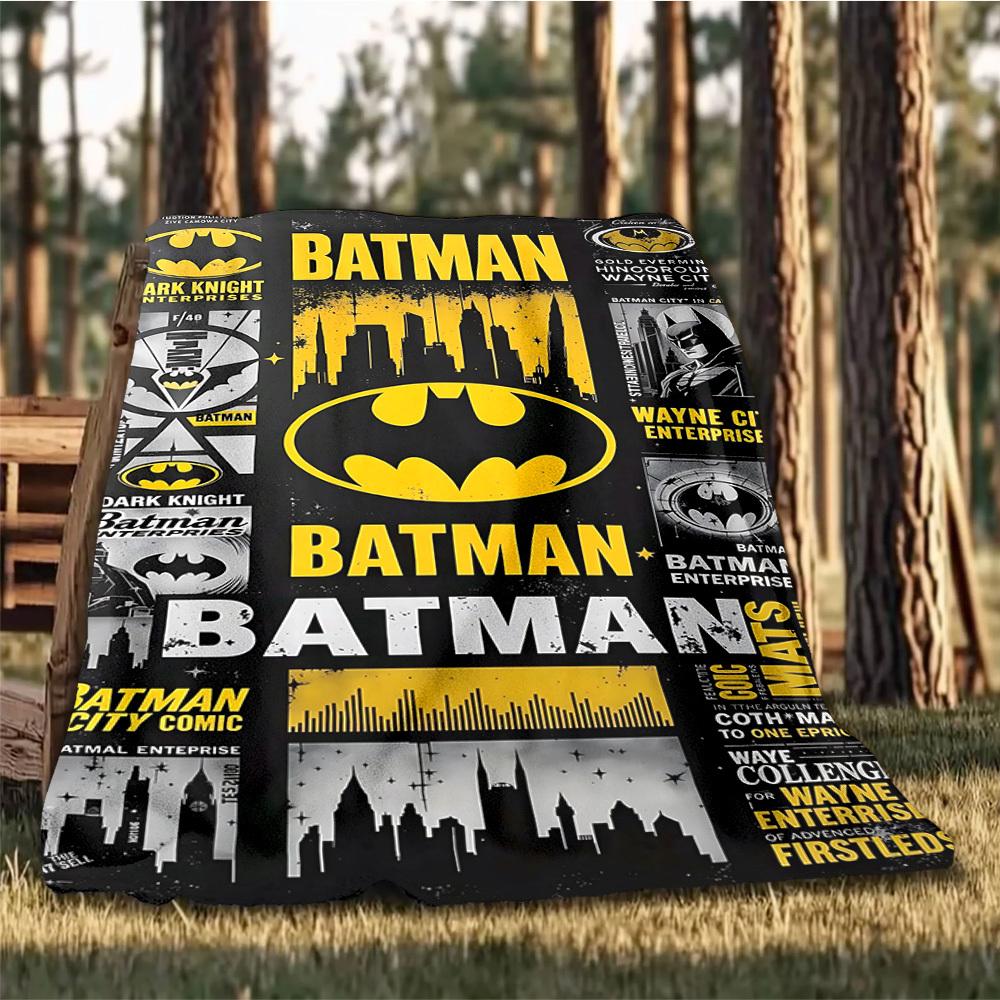 1pc Batman Logo Outdoor Flannel Throw Blanket Soft, Lightweight & Warm