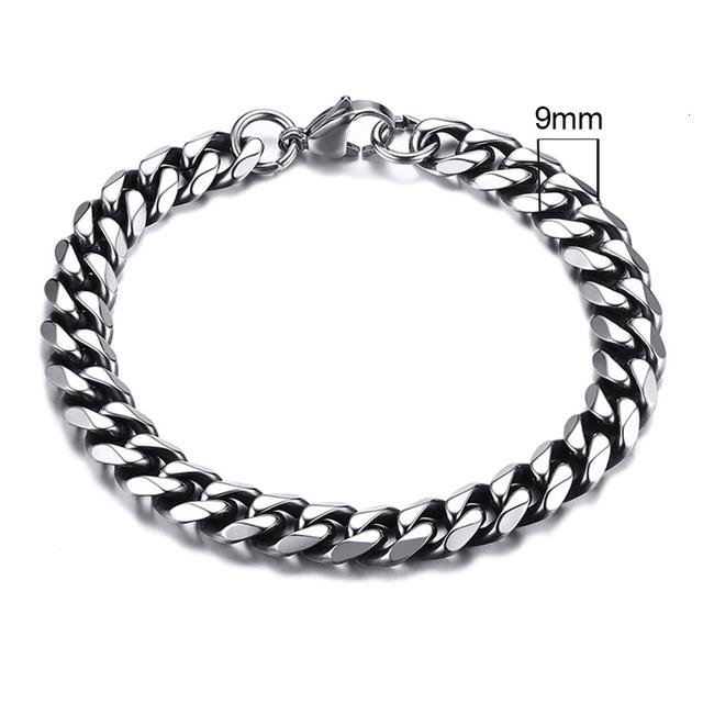 Vnox Mens Simple 3 -11mm Stainless Steel Curb Cuban Link Chain Bracelets For Women Unisex Wrist Jewelry Gifts