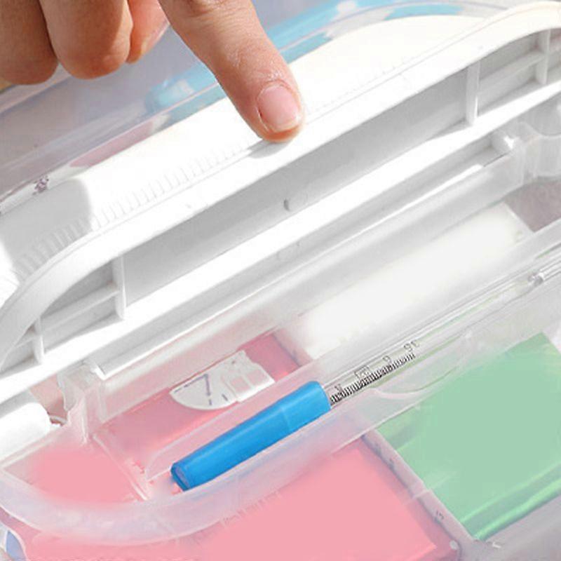 Medicine Storage Box Plastic Multi Layer Large Capacity Medicine Cabinet for Household White (large)