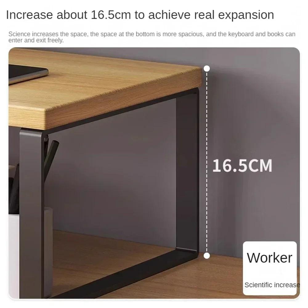 Office Desktop Computer Stand Rack Bracket Raised Shelf Laptop Monitor Wooden Table Home Storage Holders Utility Accessories