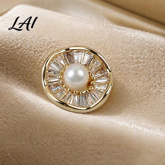 No Damage Scarf Button Faux Pearl Magnetic Pin Sew Safety Secure Pin for Shirts Sweater Reusable Clothing Decorative Brooch Anti Exposure Buttons