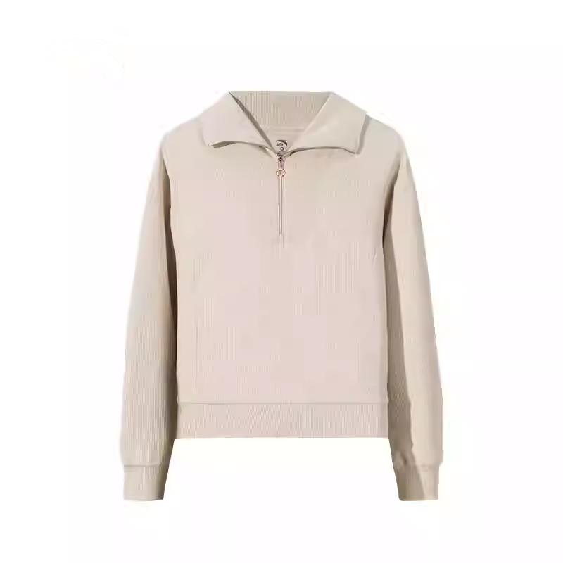 

Anta Training Series Solid Color Comfortable Breathable Versatile Polo Neck Loose Sweatshirt Women sweatshirt White Tea 162447730S-3 S