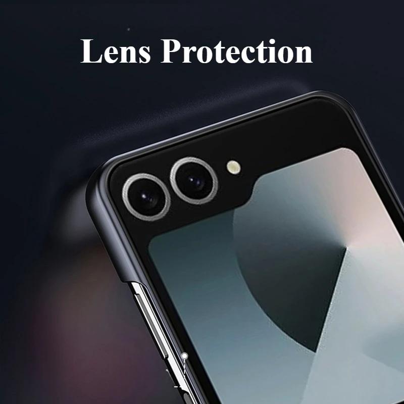 Premium Ultra-Thin Magnetic Protect Phone Case for Samsung Galaxy Z Flip 7 FE 6 5 4 3 Anti-fall Solid Color Plating Back Cover