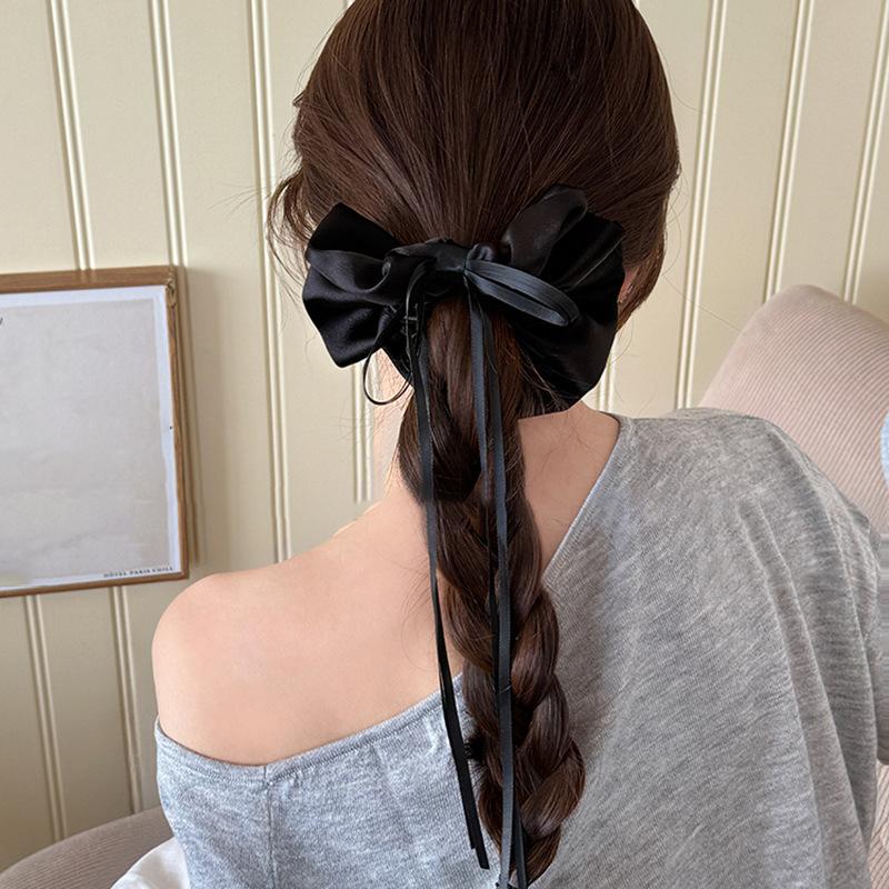 Fabric Satin Bow Streamer Large Intestine Hair Band Women's Fresh and Fashionable Head Flower Versatile Headgear Hair Accessories