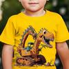 Summer Boys' Fashion Short Sleeve Dinosaur Excavator Element Print Outdoor Casual Top
