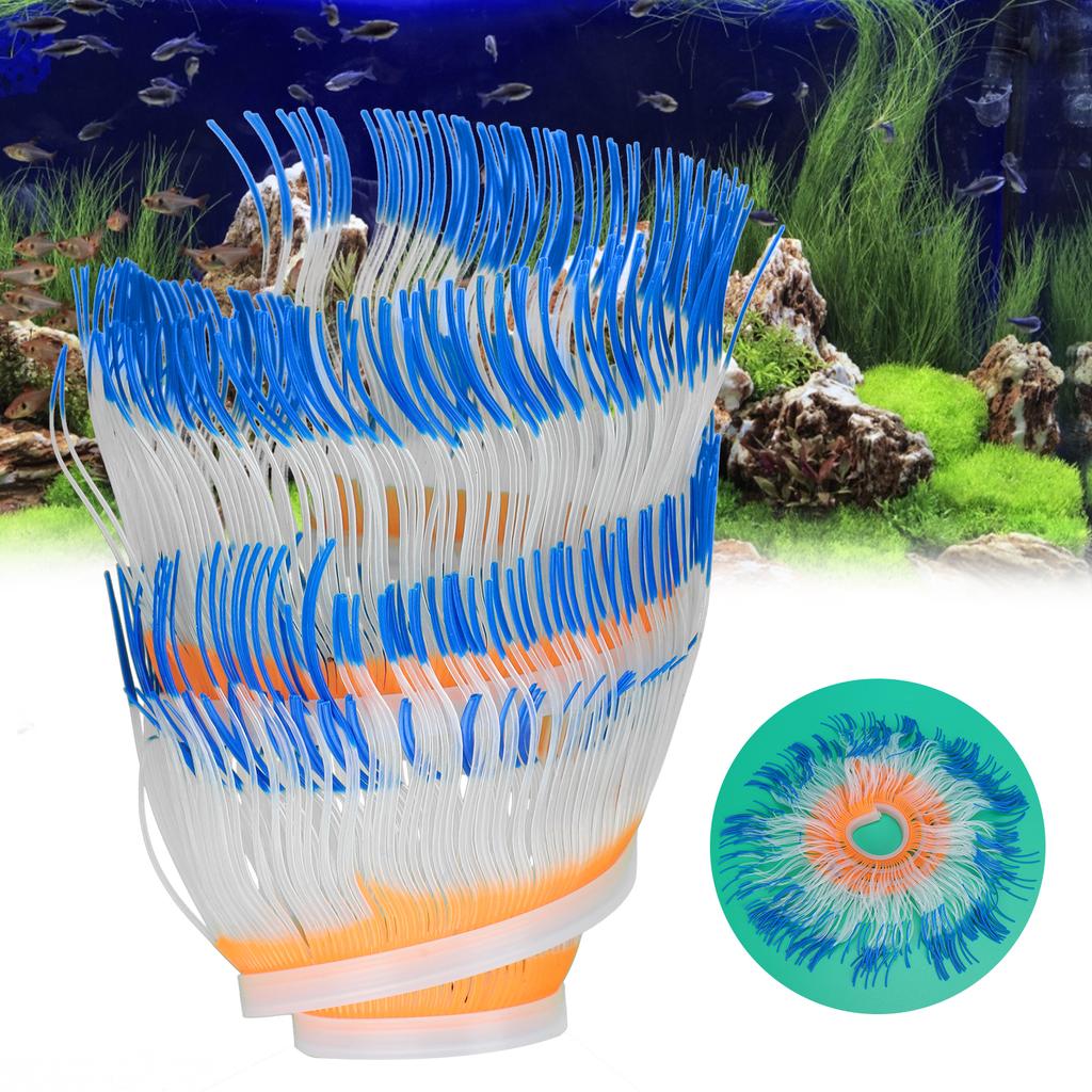 Artificial Anemone Coral Silicone Simulation Water Plant Aquarium Fish Tank Decoration M