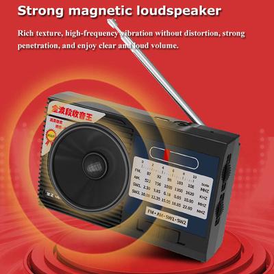 Mini Portable FM AM SW Radio Stable Signal Full Band Radios Receiver with Full Range Speaker Support Headset Play Long Endurance