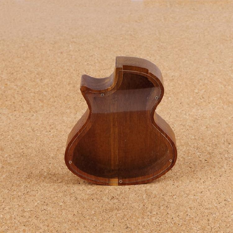 Wood Money Saving Bank Guitar Shape Coin Jar Coin Storage Box Home Decoration Coin Bank Cash Saving Box Easy To Use