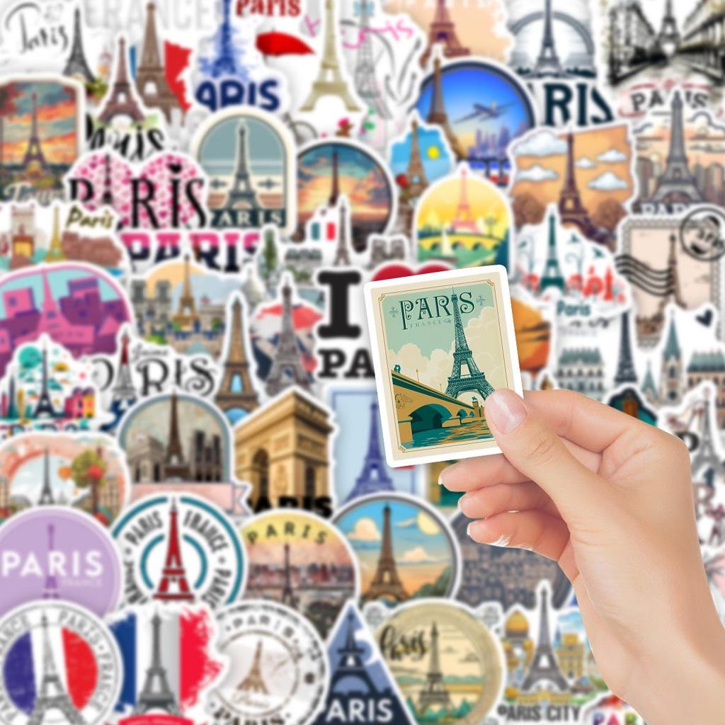 55 Paris Retro Travel Stickers: Waterproof Graffiti for Suitcase & Laptop DIY Decoration