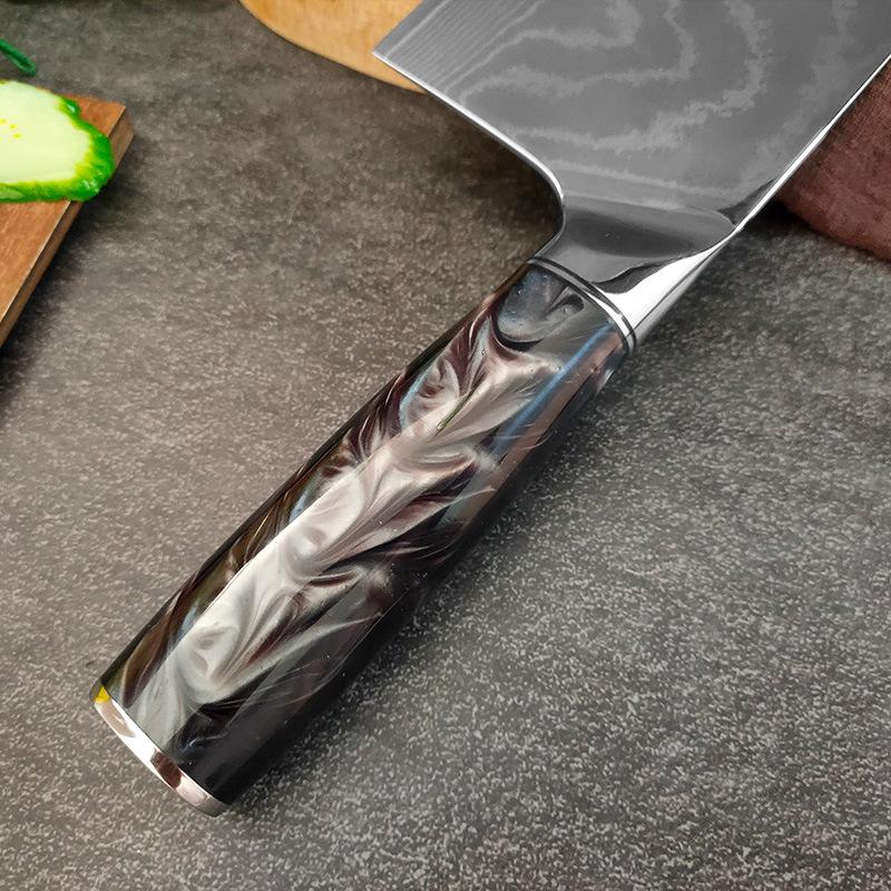 7 Inch Chinese Chef Knife 67-layers Damascus VG10 Steel Blade Cleaver Meat Slicing Vegetables Kitchen Sharp Knife Resin Handle