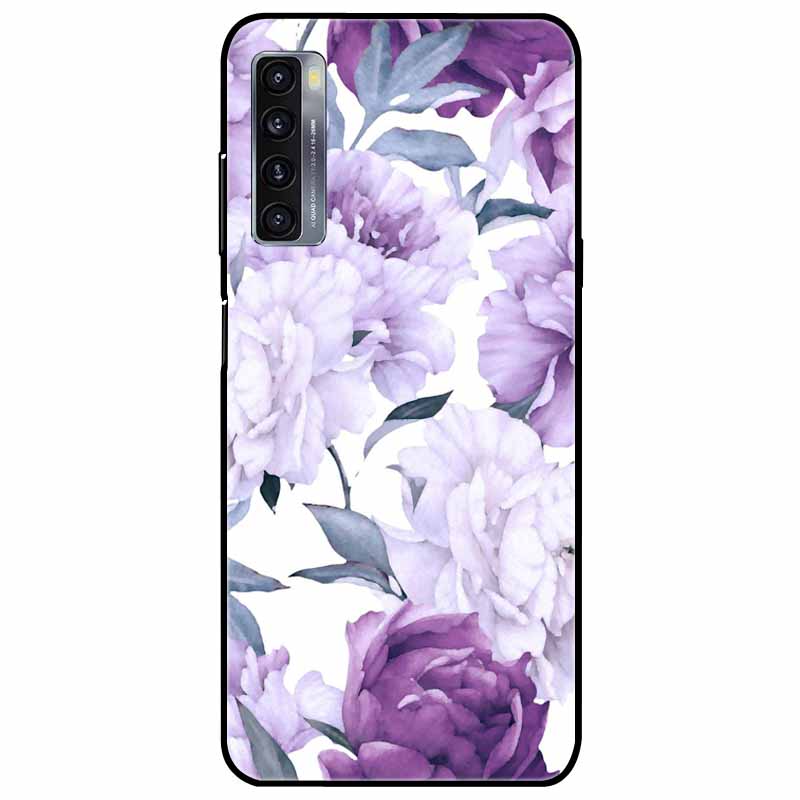 For TCL 20L Plus Case 20L+ Silicone Soft Shockproof TPU Back Cover for TCL 20S 20L Case Black Bumper Painted Funda TCL20S Capa
