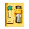 MRSIKEY Summer Mini Fan & Glass Water Bottle Gift Set