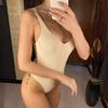 Sexy vysoký střih dámské plavky s žebrovanými kosticemi jednodílné plavky Dámské plavky plavky dámské body
