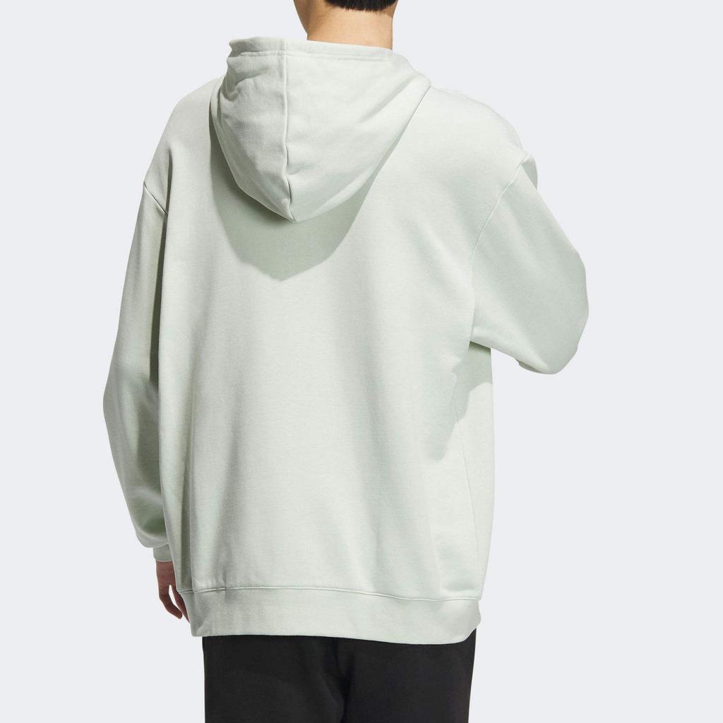 Adidas Solid Color Hoodie With Kangaroo Pocket Unisex Hoodie Linen-Green IV7593