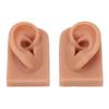 Piercing Practice Ear Model Flexible Reusable Silicone Human Ear Model Practice Left Right Dark Skin Tone