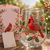 Hummingbird Morning Glass Cup, 18oz Floral Garden Tea Glass for Coffee Juice Wine, Hand Painted Art Decor Gift for Mom
