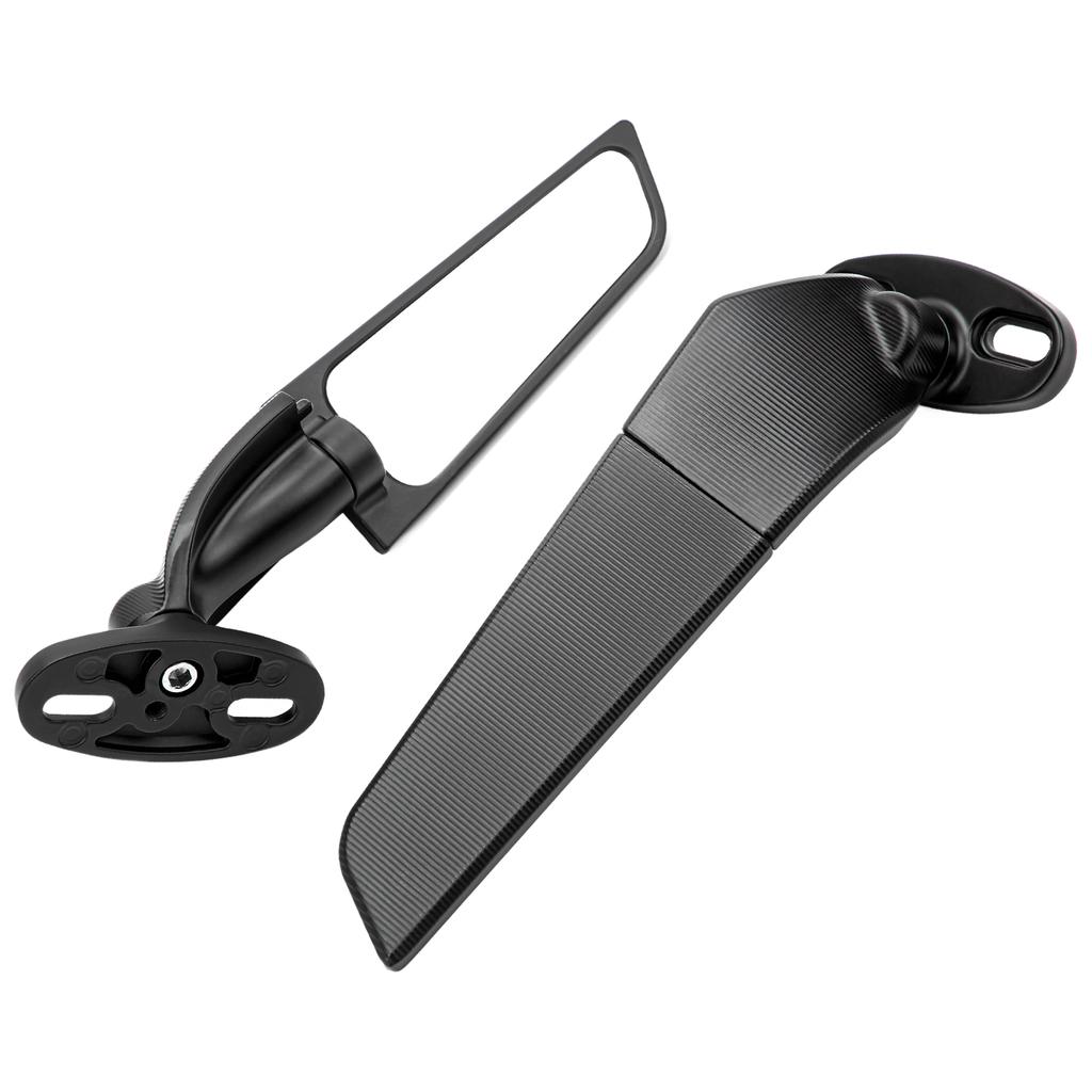 2pcs Motorcycle Rearview Mirror Adjustable Rotating Wind Wing Mirror Replacement for Ninja 250 300 H2 H4