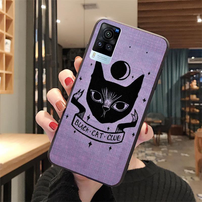 Dievčenský pastelový čarodejnícky goth mačací obal na telefón pre VIVO V21E V21 V23 V23E V2109 Y53S Y33S Y55 Y76 Y31 Y21 Y72 Y01 Y21S Y11S
