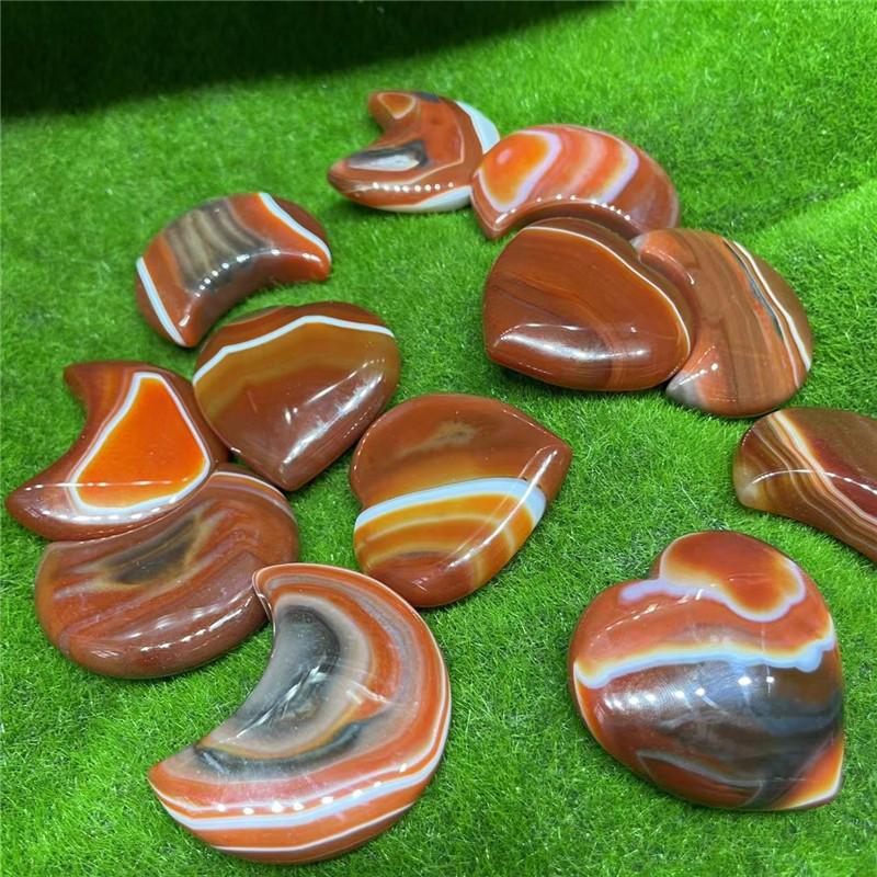 1pc Natural Carnelian Crystal Red Agate Heart-shaped Love Decoration Gift Gem Crafts Treatment Energy Palm Stone DIY Home Decora