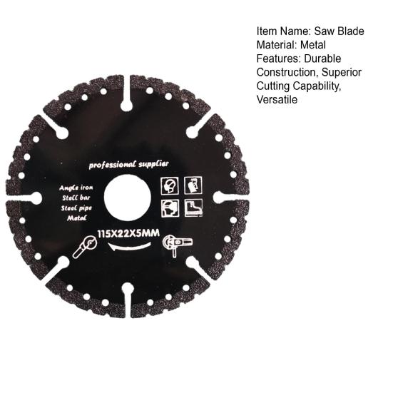 Saw Blade 115mm Stainless Steel Welded Construction Metal Saw Blade with Diamond Sand Outer Ring Precision Fit Angle Grinders Cutting Disc