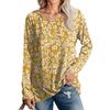 Top Blusa Pullover Casual da Donna a Manica Lunga con Stampa Girocollo