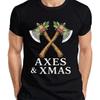 Axes Xmas Viking Axe Christmas Vintage Unisexs T Shirt Vintage Fashion Streetwear Breathable Soft Stylish Homme