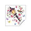 Retro Street Lamp Painted With Flowers, Branches, Birds And Butterflies, Living Room, Entryway, Home Decoration Wall Stickers
