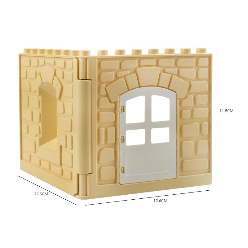 Große Partikel Bausteine Haus Fenster Wand Türen Haushaltszubehör Kinder Hots Ziegel Diy Spielzeug Für Kinder Mädchen Set Geschenk