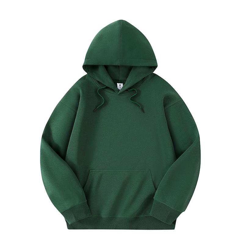 Autumn and Winter New Pure Cotton Solid Color Loose Casual Sports Jacket with Thick Fleece Hooded Sweatshirt