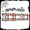 24pcs Halloween Press On Nails Short Oval Bat Fake Nails with Spider Skull Pumpkin Spider Web Designs Ghost False Nail Halloween Acrylic Nail Kit