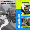 4 PCS Motorcycle Mirror Hole Plug M10 X 1.25 Universal Motorcycle Rear View Mirror Screws Suitable for Most Motorcycle (Black, 2 Clockwise + 2