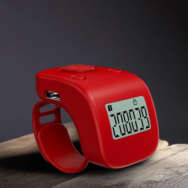 1Pc Convenient Counter Digital LCD Finger Ring Tally Counter 6 Channel Counting 6 Digit Beads Prayer Counter