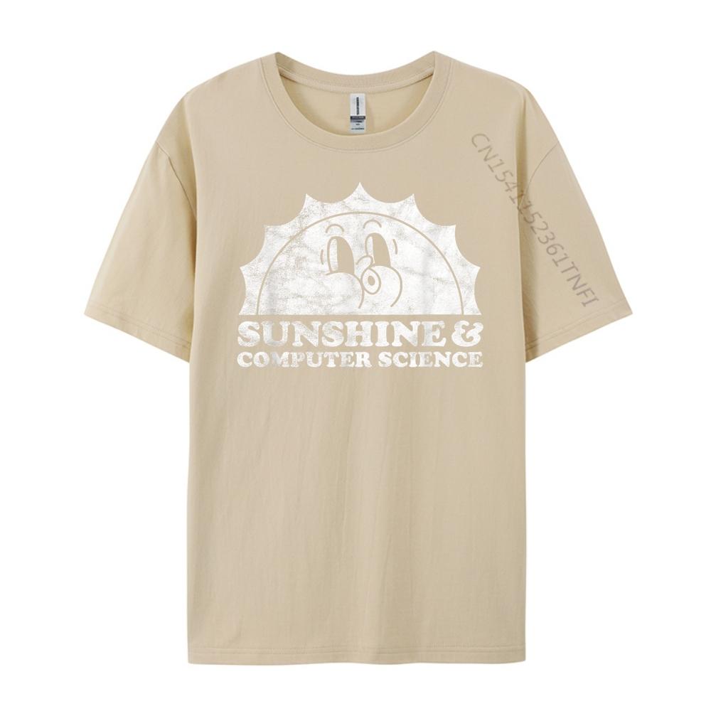 Sunshine And Computer Science Technology 3XL Men Clothing Mens Cotton TShirt Vegan